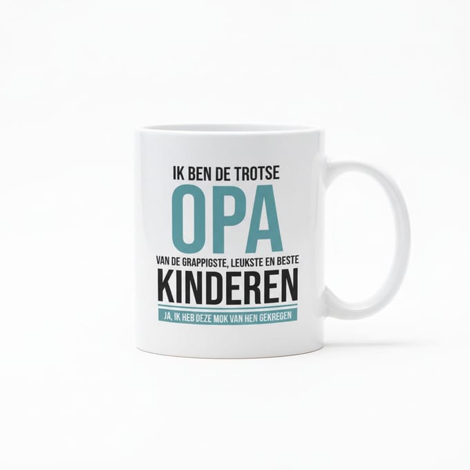 Trotse Opa Tekst Koffiemok 330 ml – Grappig en Lief Cadeau voor Grootvaders