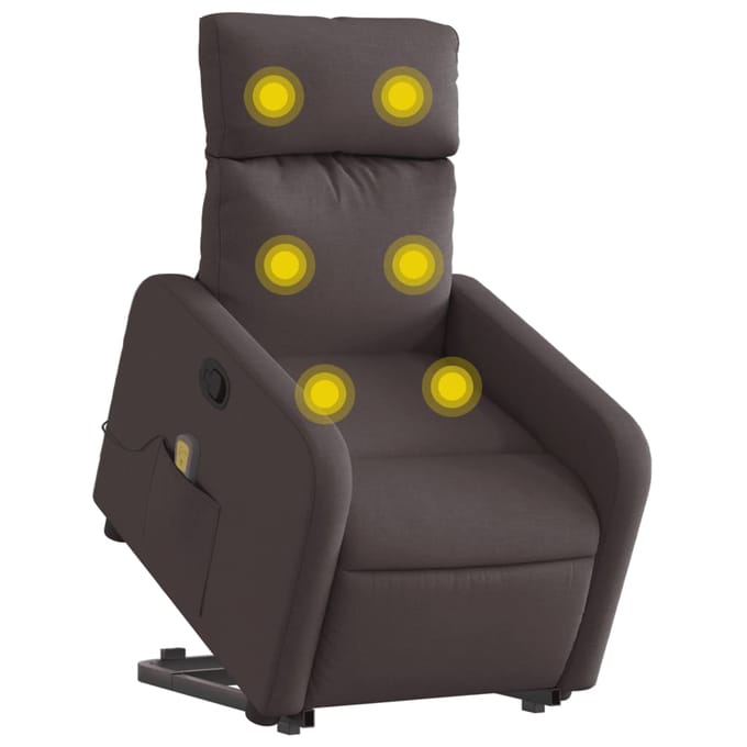 vidaXL - Sta-op-massagestoel - verstelbaar - stof - donkerbruin