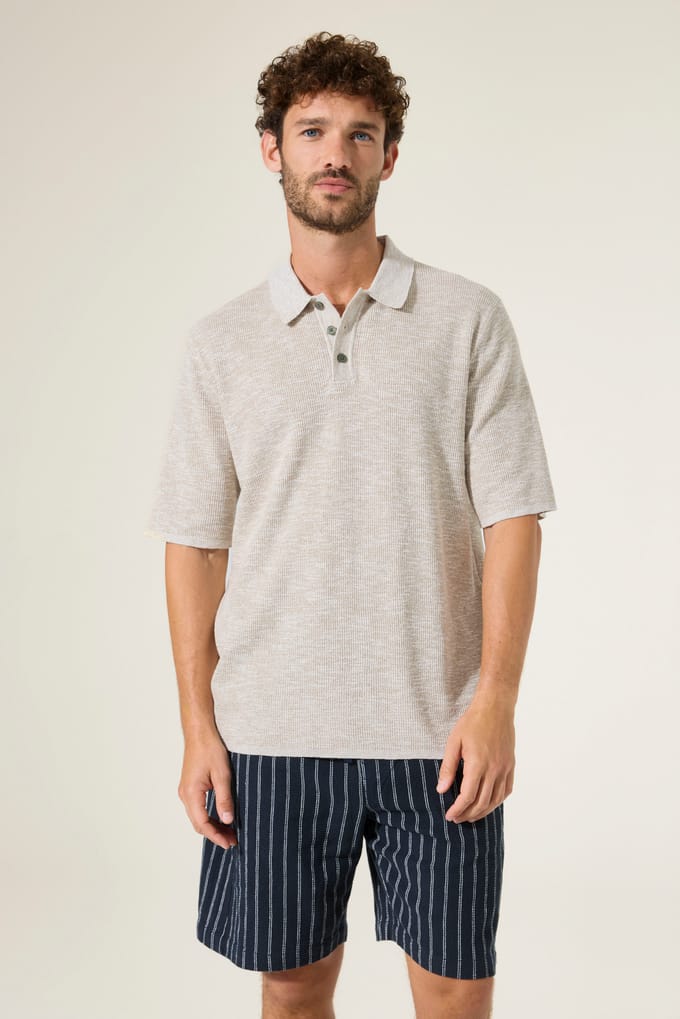 GARCIA Heren Effen Polo Bruin Korte mouw