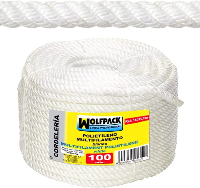 Polypropyleen Touw - Multifilament Koord - Bevestigen en Zekeren - Op Haspel 100 Meter - 10mm Diameter