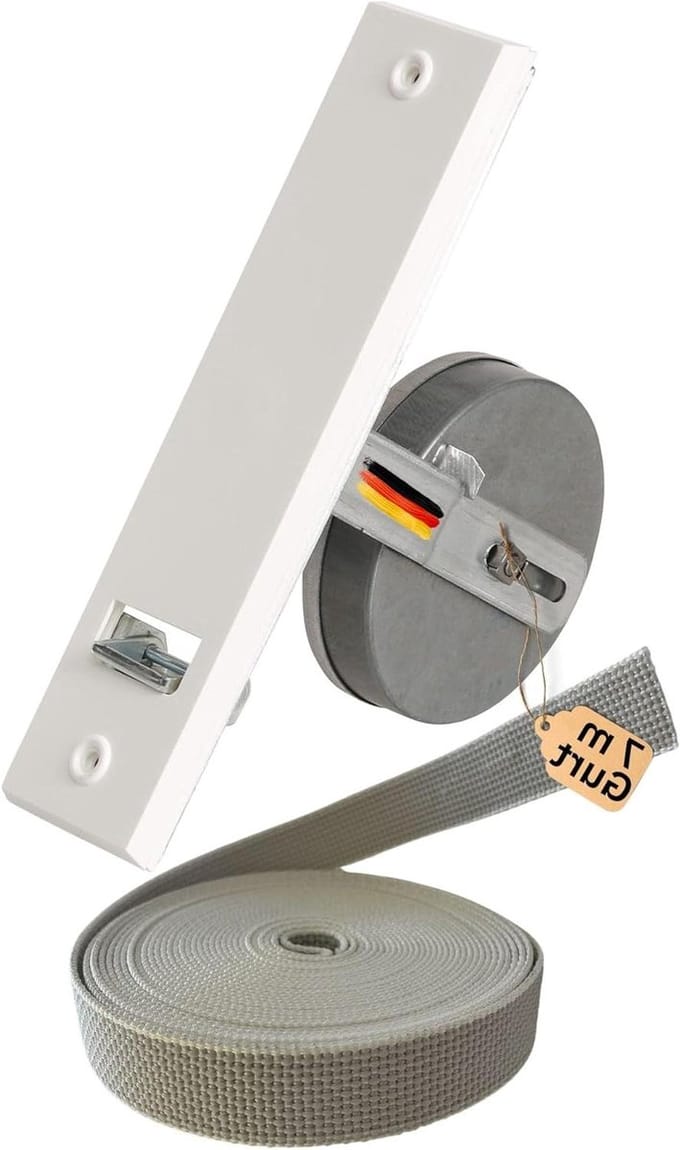 Riemwikkelaar Inbouw - Rolluik Opwikkelaar - Rolluiken Bediening - 185mm Gatafstand - Incl. 7m Riem - Wit