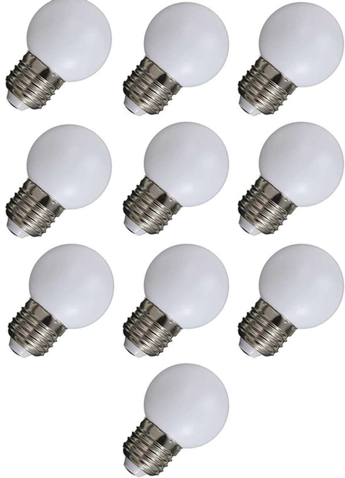 Set 10 stuks matte led lampen warm wit - 2W- 2700K - E27