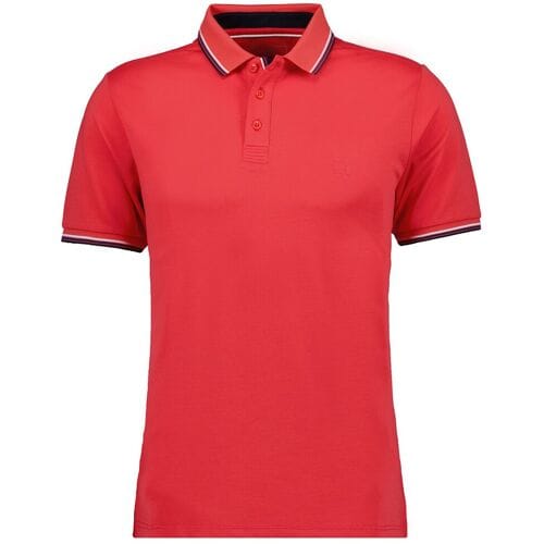 Ragman Polo Piqué Uni Tipping Keep Dry Finish Bright Red Melange / male