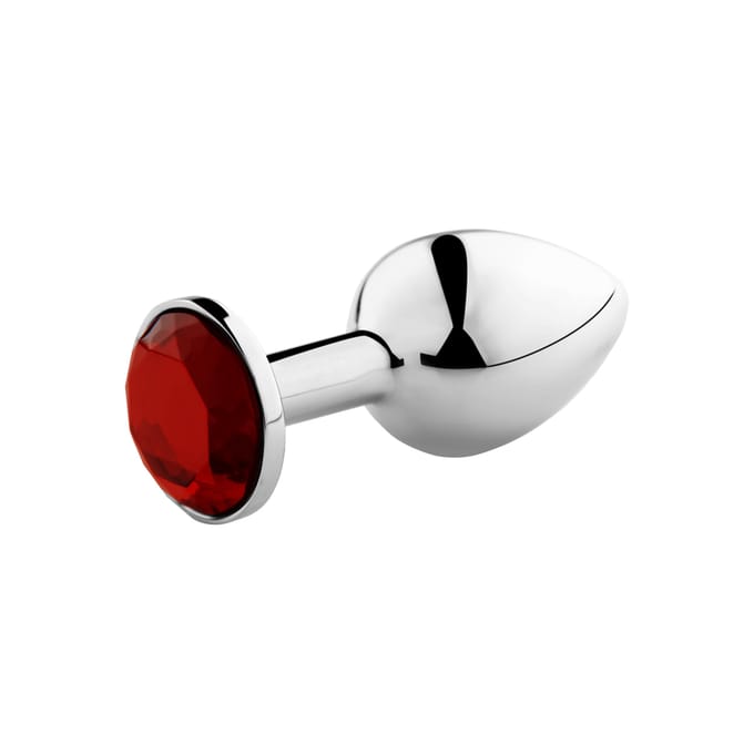 Rimba - Buttplug Klein Met Rood Kristal 3 x 7.3 cm