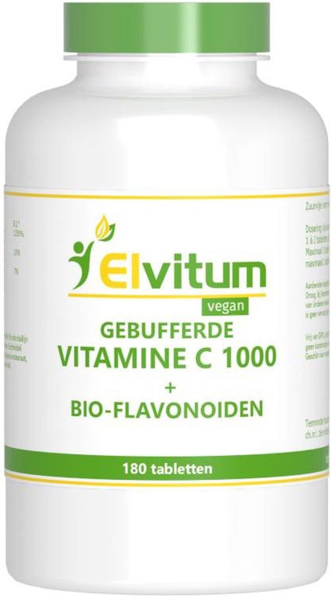 Elvitum Gebufferde vitamine C 1000mg 180 Tabletten