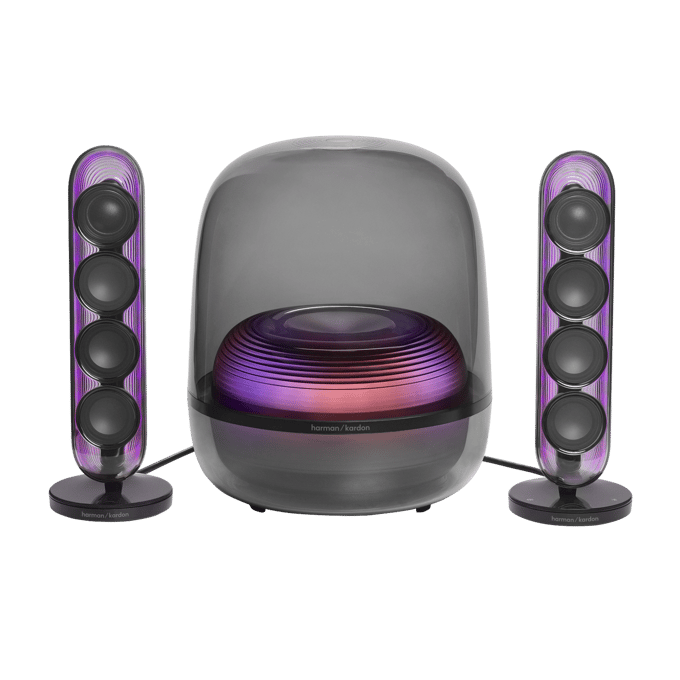 Harman Kardon SoundSticks 5 - 2.1 Design Speaker Set met Subwoofer - Bluetooth Luidsprekersysteem - Transparante Dome - Desktop & Home Audio - Zwart