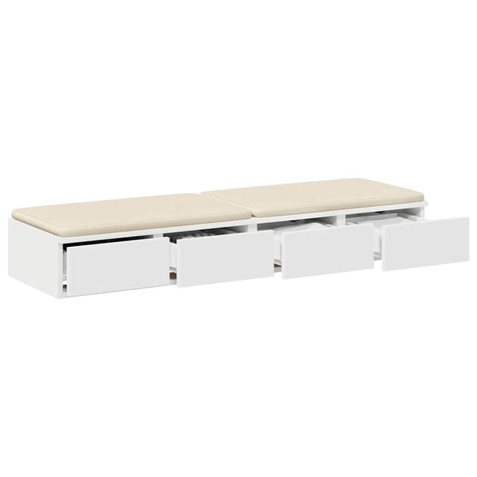 vidaXL - Bedlades - Wit - 120 - x - 36,5 - x - 16,5 - cm - Bewerkt - hout