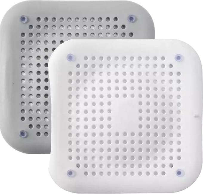 2 Premium Siliconen Afvoerstoppen | Grijs & Wit | Anti Haar Afvoerstop | Silicone Afvoerstopper