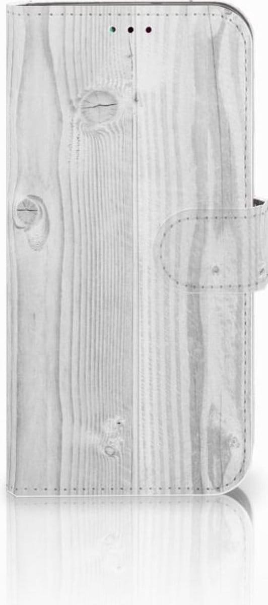 Samsung Galaxy A40 Book Style Case White Wood