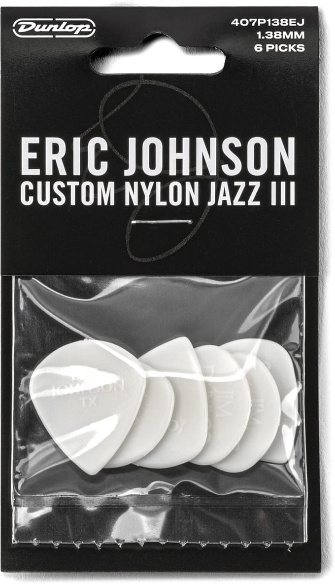 Jim Dunlop Eric Johnson - Plectrums - Custom Nylon Jazz III - Player's Pack 6 Stuks