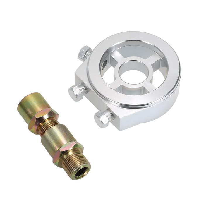 Universele auto-oliefilterkoeler sandwichplaatadapter voor olietemperatuur en oliedruk wit