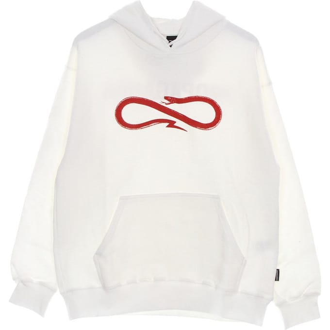 Lichtgewicht herensweatshirt met capuchon, logo, rode capuchon, naturel/rood
