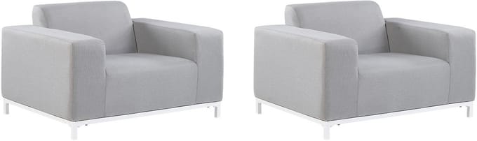 ROVIGO - Fauteuil - Lichtgrijs - Polyester