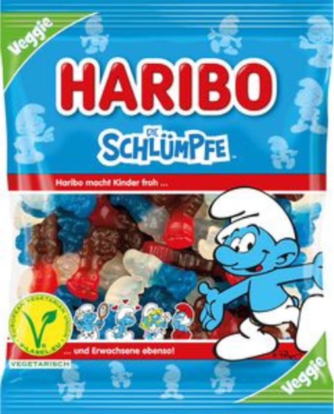 Haribo Schlümpfe – Fruitgom – Halal - 30 x 100gram Voordeeldoos