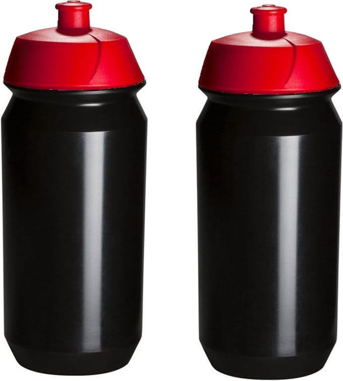 2 x Tacx Shiva Bidon - 500 ml - Rood/Zwart - Drinkbus