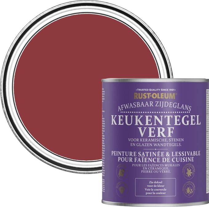 Rust-Oleum Rood Keukentegelverf Zijdeglans - Imperium Rood 750ml