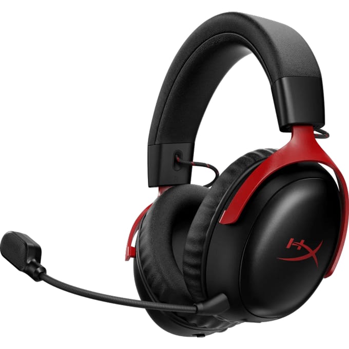 HyperX Cloud III S Wireless - Gaming Headset - Draadloos - Bluetooth & 2.4GHz - Spatial Audio - 120uur Batterij - PC/PS5/Switch2/Mobiel/Steamdeck - Zwart/Rood