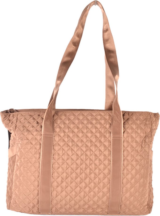 Giuliano nylon schoudertas Benthe - Caramel - Gestikt - Zijvakken