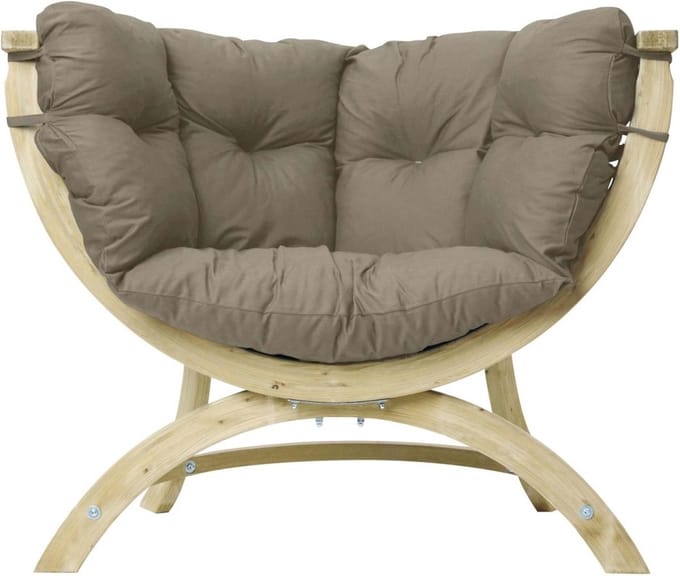 Amazonas Lounge Fauteuil Siena Uno Taupe Kussens - Vurenhout