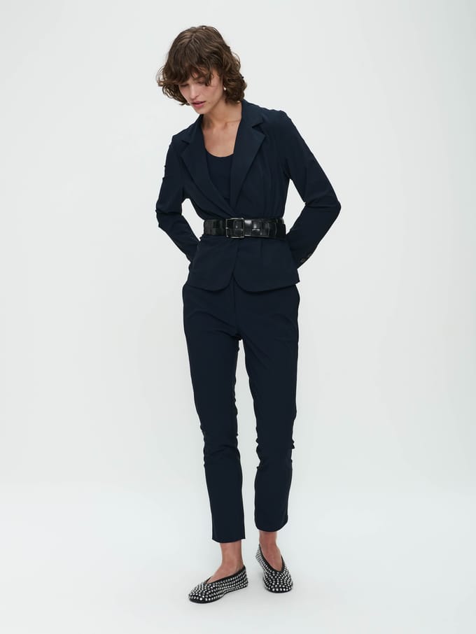 Atina Blazer Technical Jersey | Blue - Blue / S