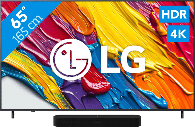 LG 65" QNED82 4K (2025) + Sonos Beam Gen2 Zwart