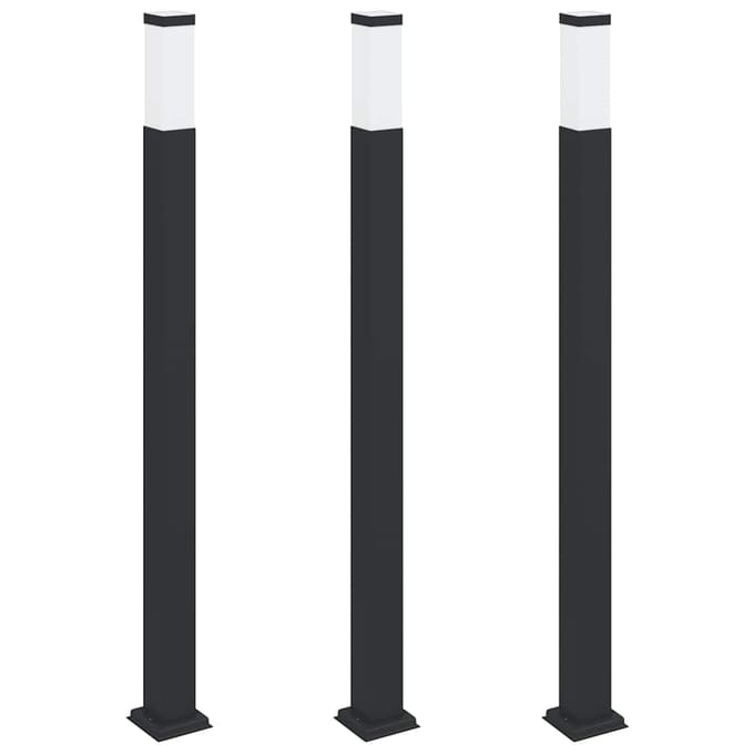 vidaXL Bolderverlichting 3 stuks 110 cm Zwart IP44