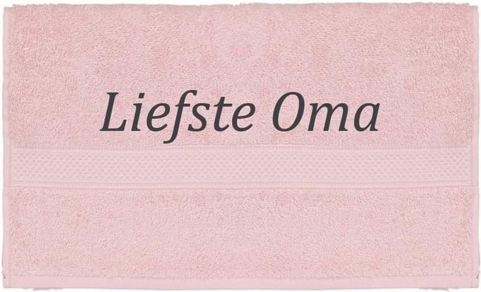 Handdoek - Liefste Oma - 100x50cm - Roze