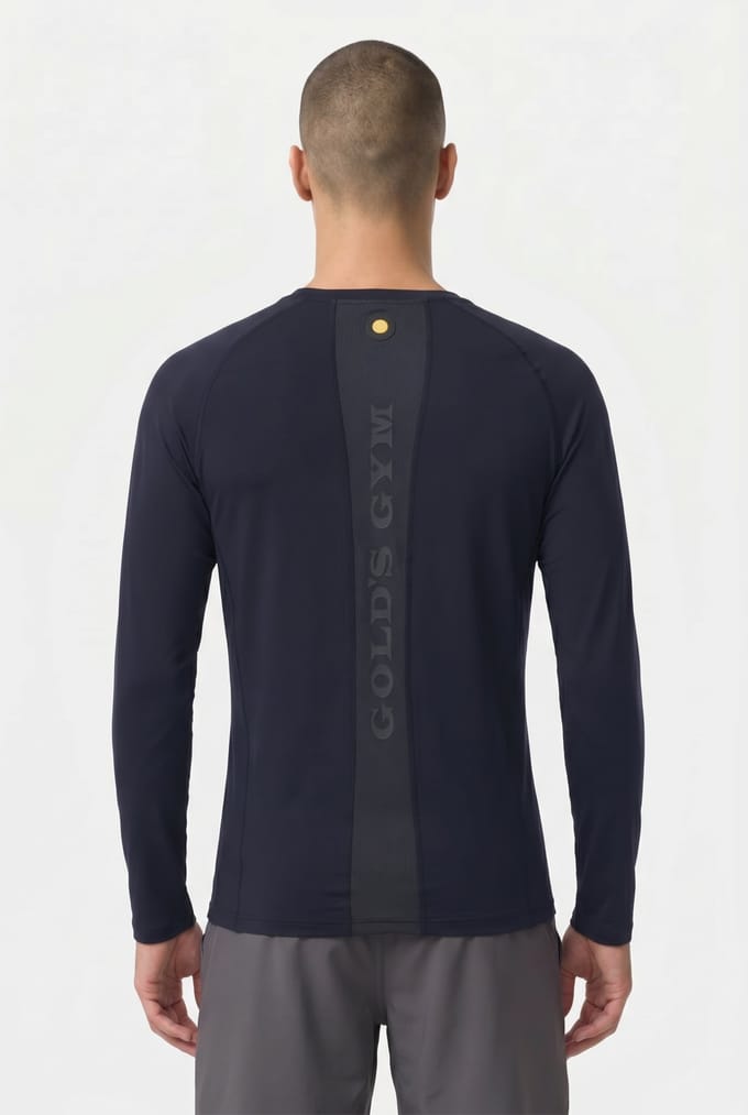 Gold's Gym Greg - Men's Fitted Compression Longsleeve Black Größe: S | Sportbekleidung Outlet | Herren | Schwarz