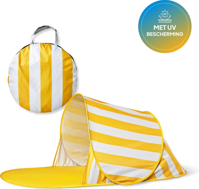 Ydemanne Strandtent Pop Up - opvouwbaar - UV bescherming - geel