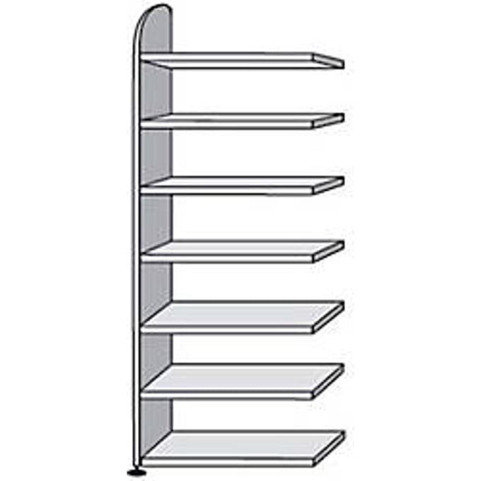 Open kast Dante®, stellingsectie, H 2600 x B 800 mm, zonder achterwand, lichtgrijs