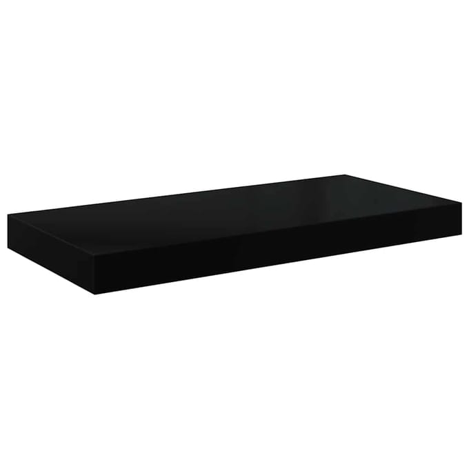 vidaXL - Wandschap - zwevend - 50x23,5x3,8 - cm - MDF - hoogglans - zwart