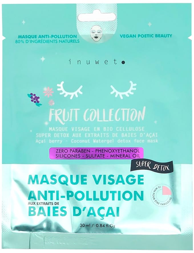 Inuwet Fruit Collection Anti-Pollution Gezichtsmasker Acaïbessen 30 ml