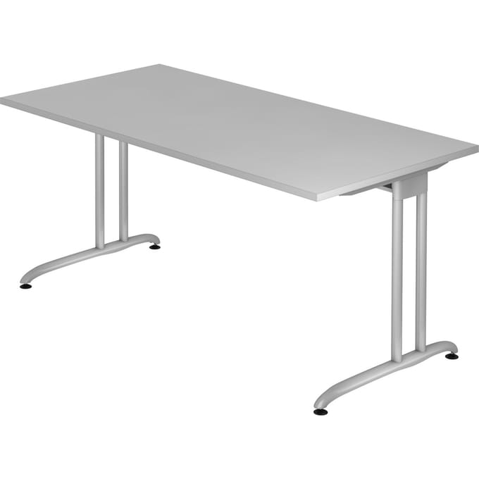 Bureautafel TARA, C-poot, rechthoek, B 1600 x D 800 x H 720 mm, lichtgrijs