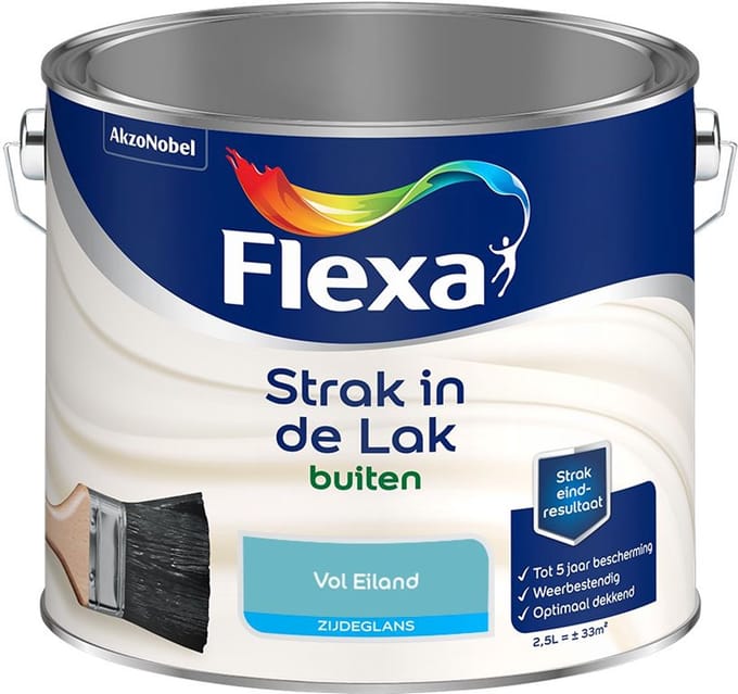 Flexa - Strak In De Lak Buitenlak Zijdeglans - Vol Eiland - Mengverf - 2,5 L