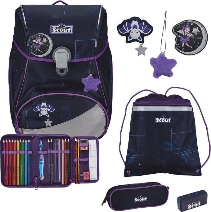 Scout Schooltas Safety Light Alpha Set 4-delig Spooky Starlight Donkerblauw