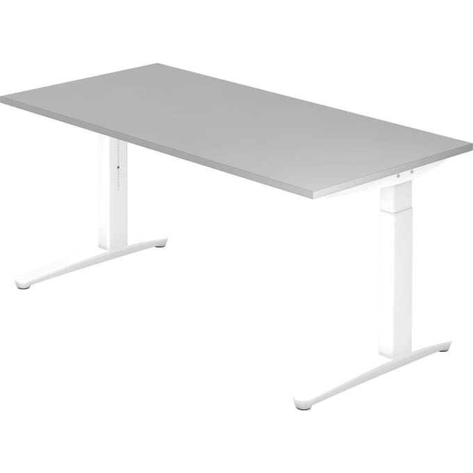 Bureau in hoogte verstelbaar (handmatig) »Alicante« 160 cm onderstel wit slede w