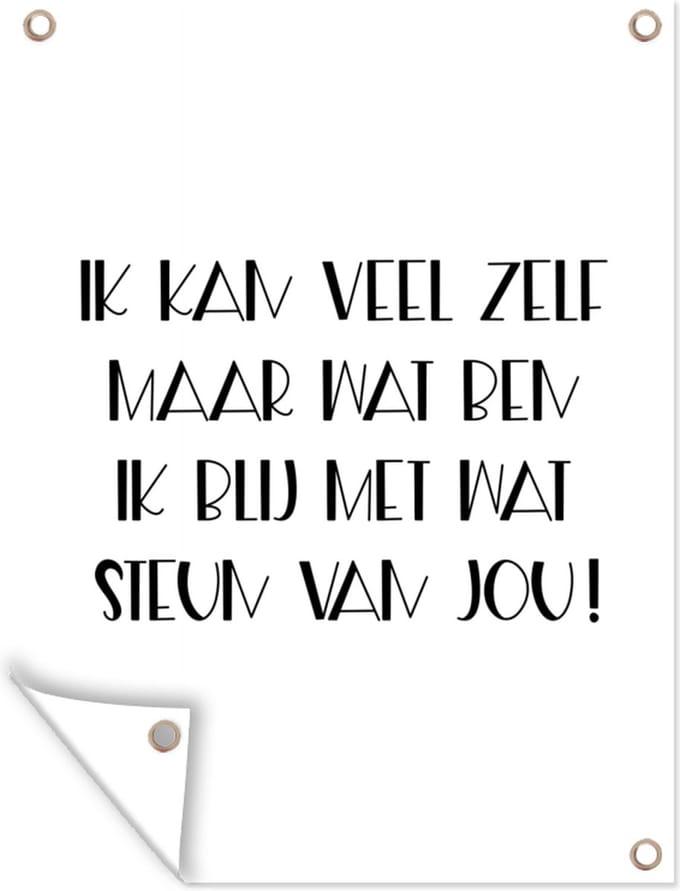 Tuin decoratie Beterschap - Quotes - Zwart - Steun - 30x40 cm - Tuindoek