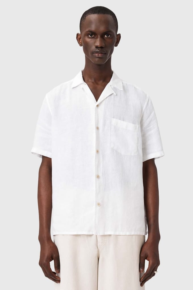 AllSaints Tri Ss Shirt Ecru Taglia: M | Camicie Casual Outlet | Uomo | Marrone