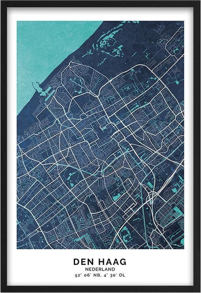 Poster Stad Den Haag A4 - 21 x 30 cm (Exclusief Lijst)