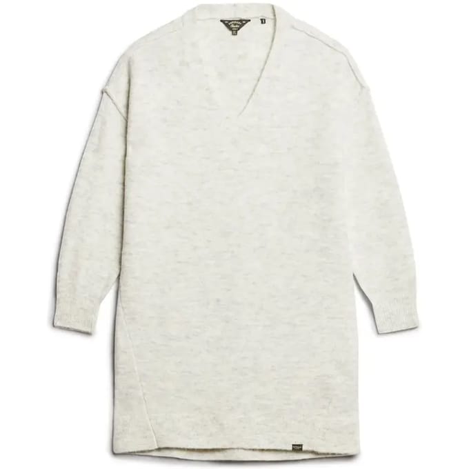 Superdry - Gebreide jurk met V-hals - Dames - Jurken