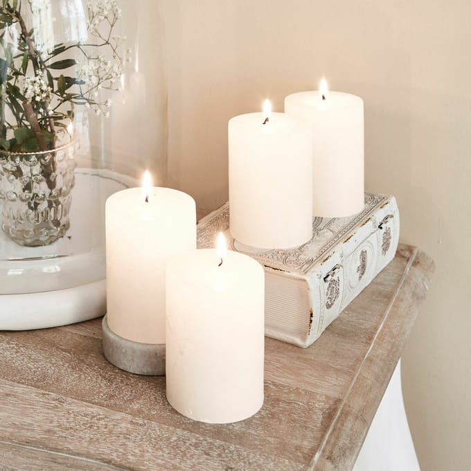LOBERON Kaars set van 4 Virrans crème