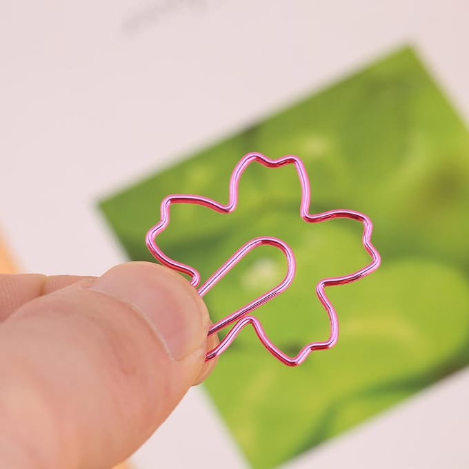 12 Stuks Creatieve Kersenbloesem Vorm Paperclips Bladwijzer Markering Document Organiserende Clip black