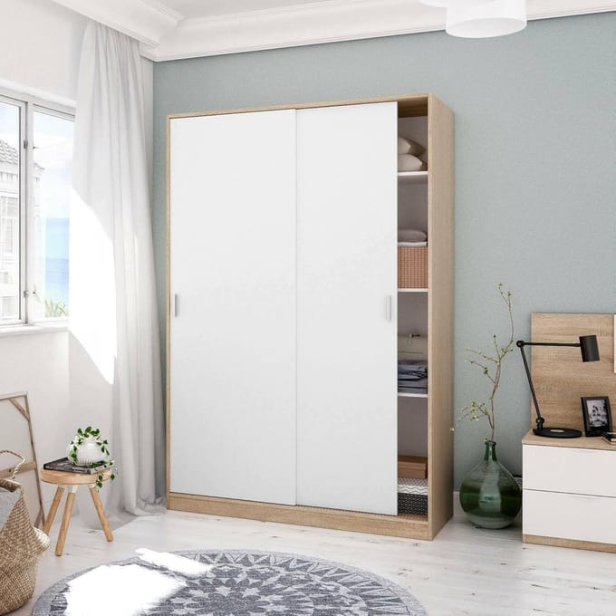 Luxe Kledingkast – Wit – 120x50x200 cm – Industrohome