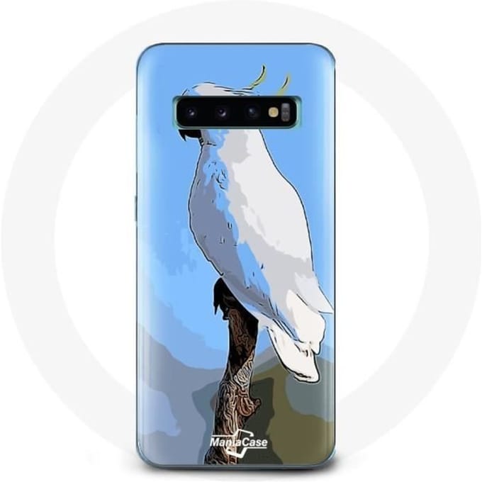 Case voor Samsung Galaxy S10 Plus Kaketoe Papegaaien Witte Vogels wit