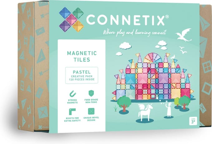 CONNETIX - Magnetisch Tegels - Pastel Creatief Pakket - 120 Stuks - Magnetisch Speelgoed