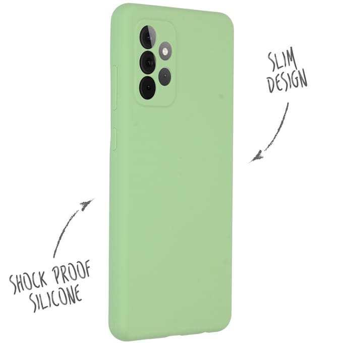 Accezz Hoesje - Geschikt voor Samsung Galaxy A72 - Liquid Silicone Backcover - Groen