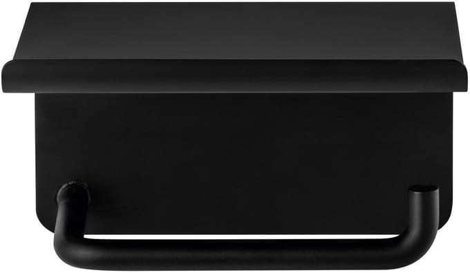 Modo Toiletrolhouder Met Plateau Black | Zwart | Staal