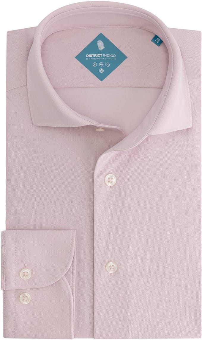 District Indigo Pique Performance Shirt Roze (7.31.025.780 - 089)