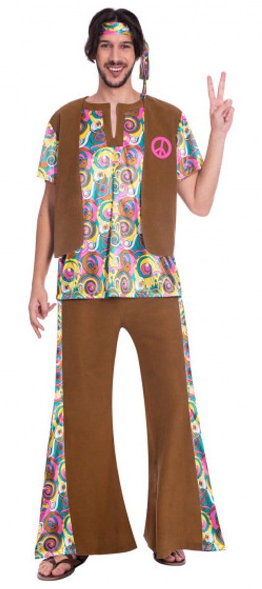 Amscan Hippieskostuum Heren Polyester Psychedelisch Maat M/l