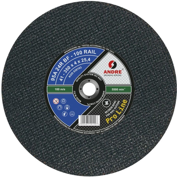 Andre RAIL 100 PRO LINE - Doorslijpschijf - 350mm - 4,0mm - Voor Spoorrails